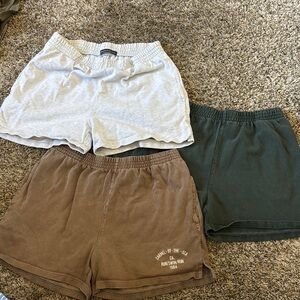 Women’s Brandy Melville Gray, Brown and Green Athletic Shorts